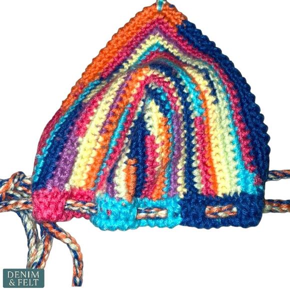 Canessa Rainbow Love Crochet Bikini Set Cashmere Knit Swimwear Size S NEW/NWT!! - Picture 4 of 9